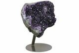Amethyst Geode Section on Metal Stand - Deep Purple Crystals #171816-5